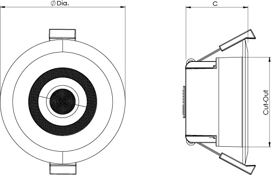 DOWNLIGHT WP 5W Line Drawing
