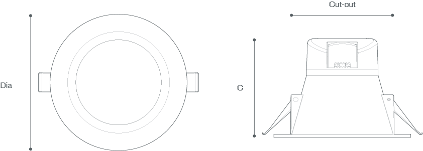 DOWNLIGHT BL Line Drawing