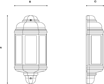 COACH HALF LANTERN Line Drawing