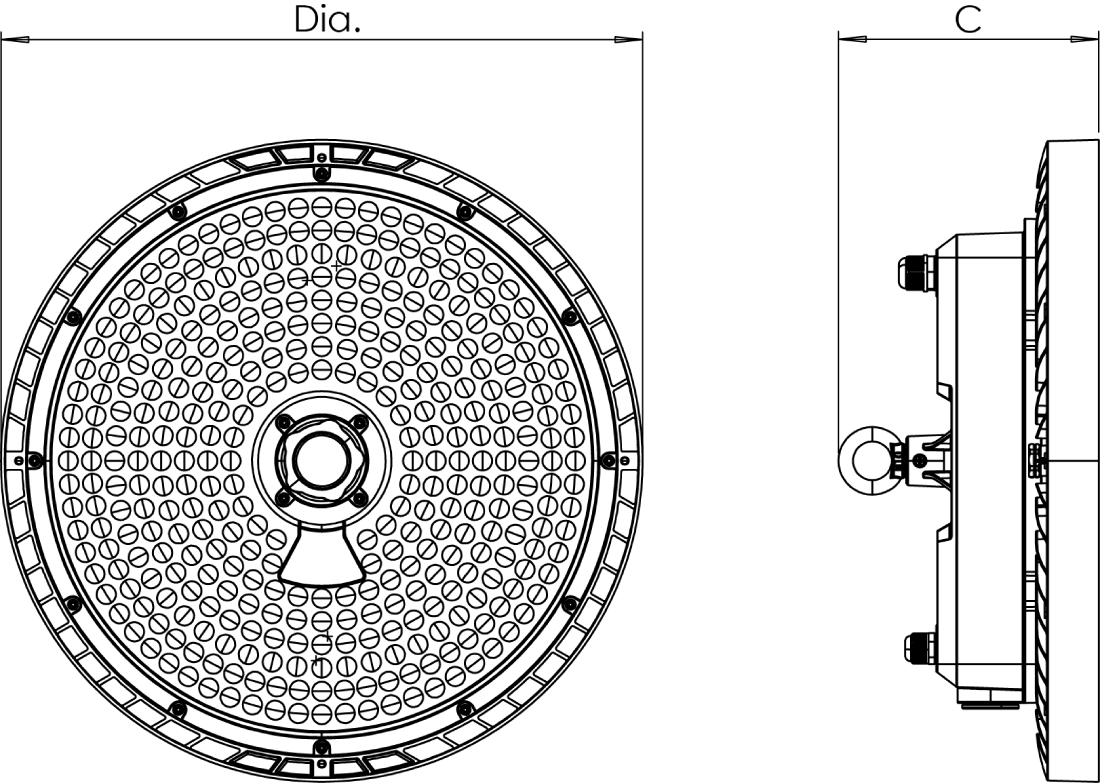X1 HIGH BAY Line Drawing